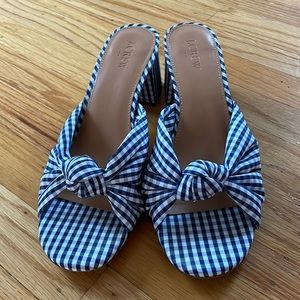 J Crew Gingham Block Heel